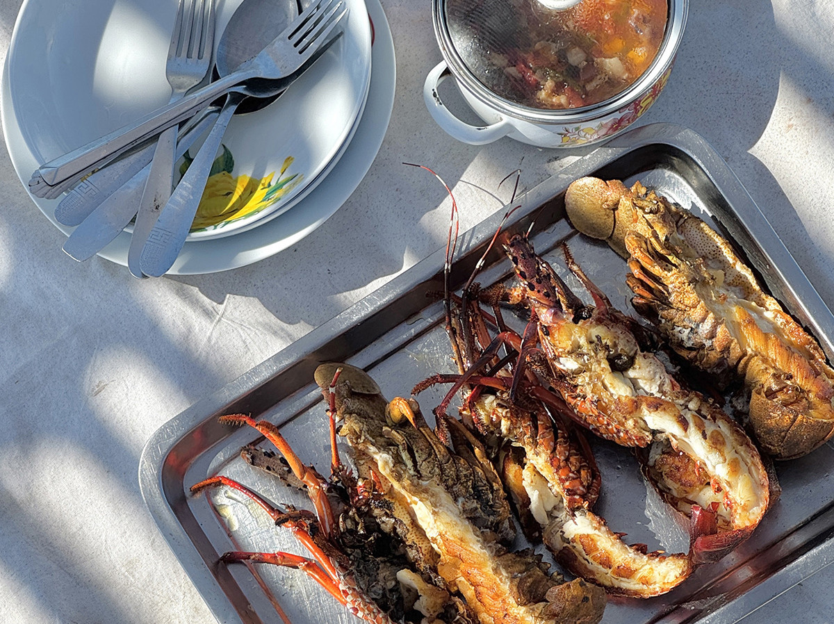 comer langosta en anakao